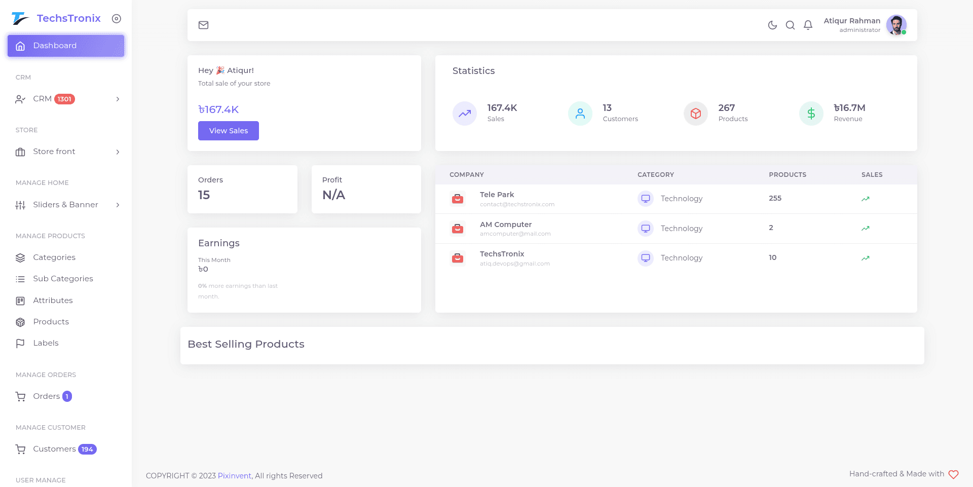 Admin Dashboard